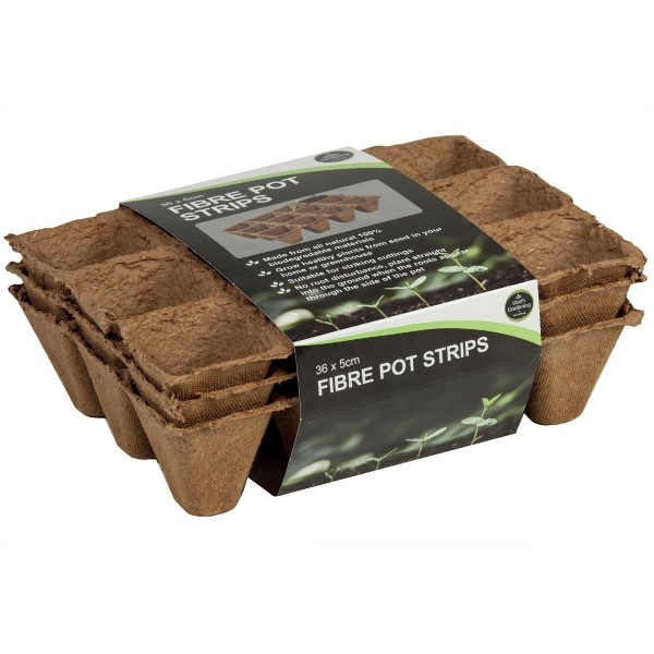 Pack de 36 pots en fibre biodégradables 5 cm