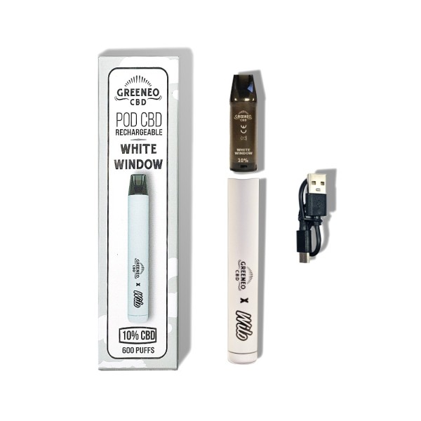 Vape pen CBD 10% White Window | GREENEO