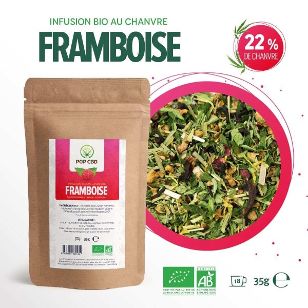 Tisane CBD bio framboise | POP CBD