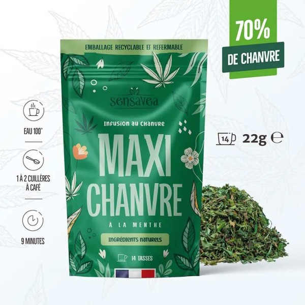 Tisane CBD bio maxi chanvre à la menthe | SENSAVEA