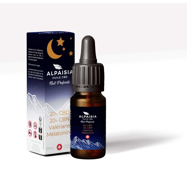 Huile CBD 20% full spectrum nuit profonde | ALPAISIA