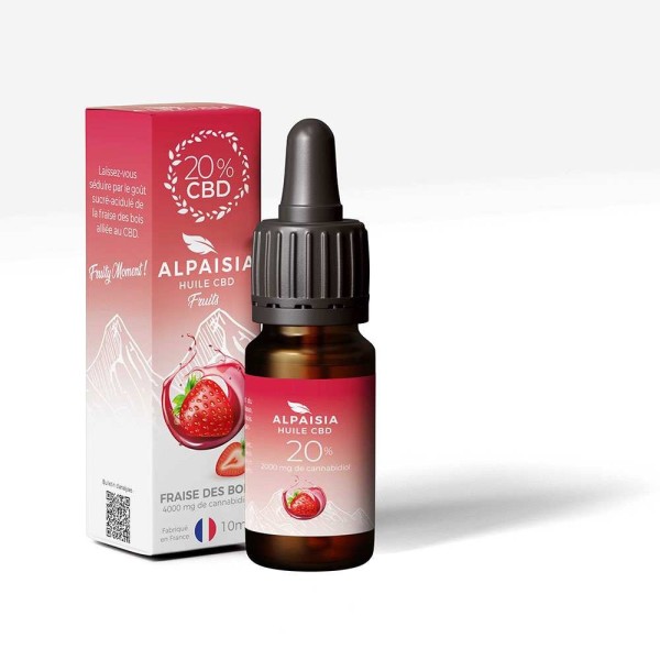 Huile CBD 20% broad spectrum fraise | ALPAISIA