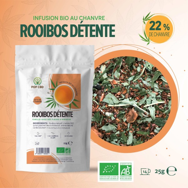 Tisane CBD bio rooibos détente | POP CBD