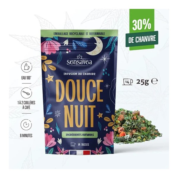 Tisane CBD bio douce nuit | SENSAVEA