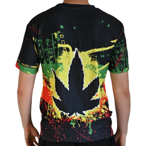 T-shirt Cannabis Rasta peinture