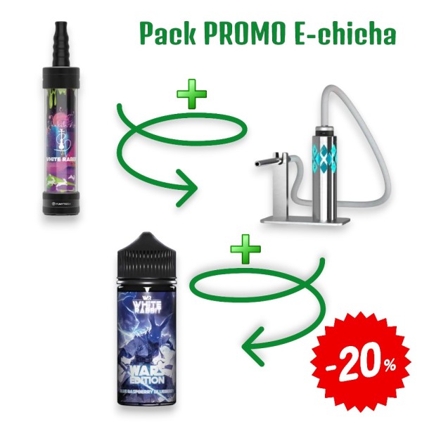 Pack E-Chicha White Rabbit Air Métal Brossé