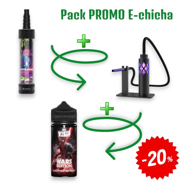 Pack e-Chicha White Rabbit Air Noir