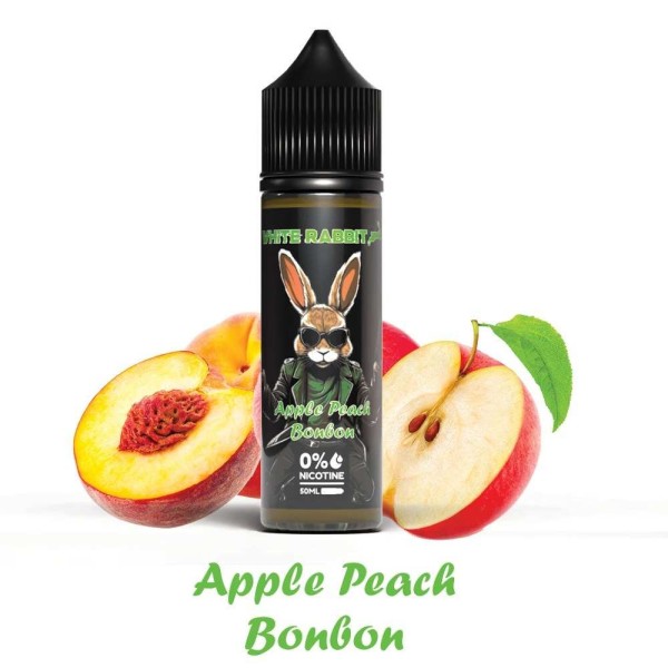 E-liquide White Rabbit Apple Peach Bonbon 0% 50ml