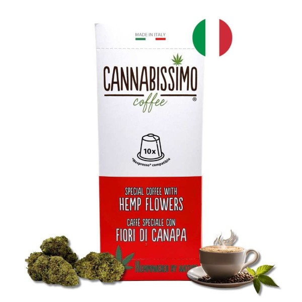 Café aux fleurs de chanvre Cannabissimo - 10 capsules