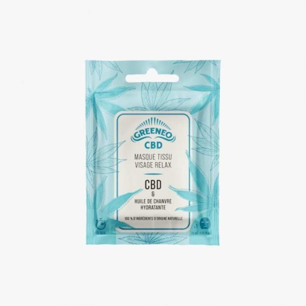 Masque tissu relaxant visage CBD | GREENEO