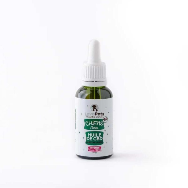 Huile CBD bio 100mg broad spectrum petit chien | LOVAPETS