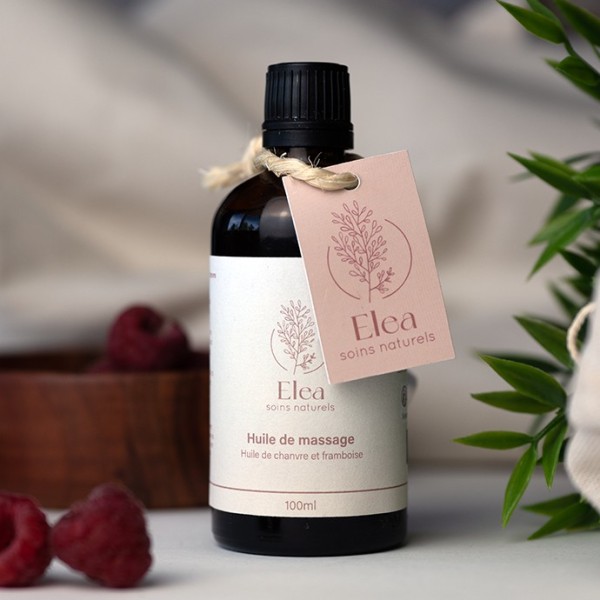 Huile de massage chanvre & framboise | ELEA